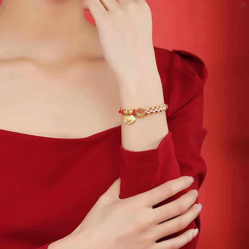 Old Fu Gold Intangible Heritage Hand Woven Bracelets Women's-5