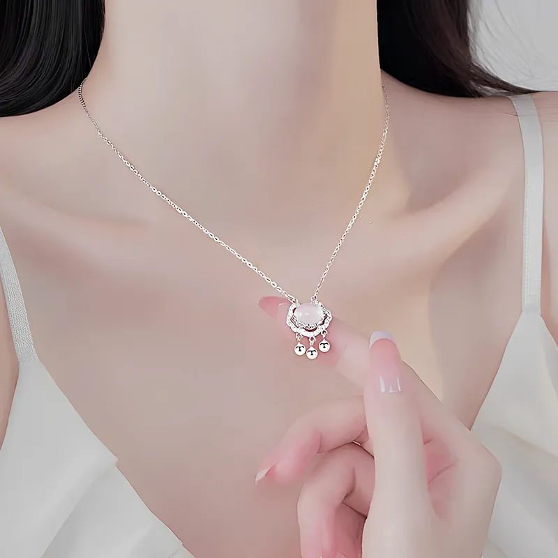 Old Fu Gold Chalcedony Jade Necklaces Unisex-5