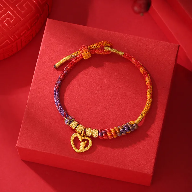 Old Fu Gold Intangible Heritage Hand Woven Lanyard, Bracelet Women's-2