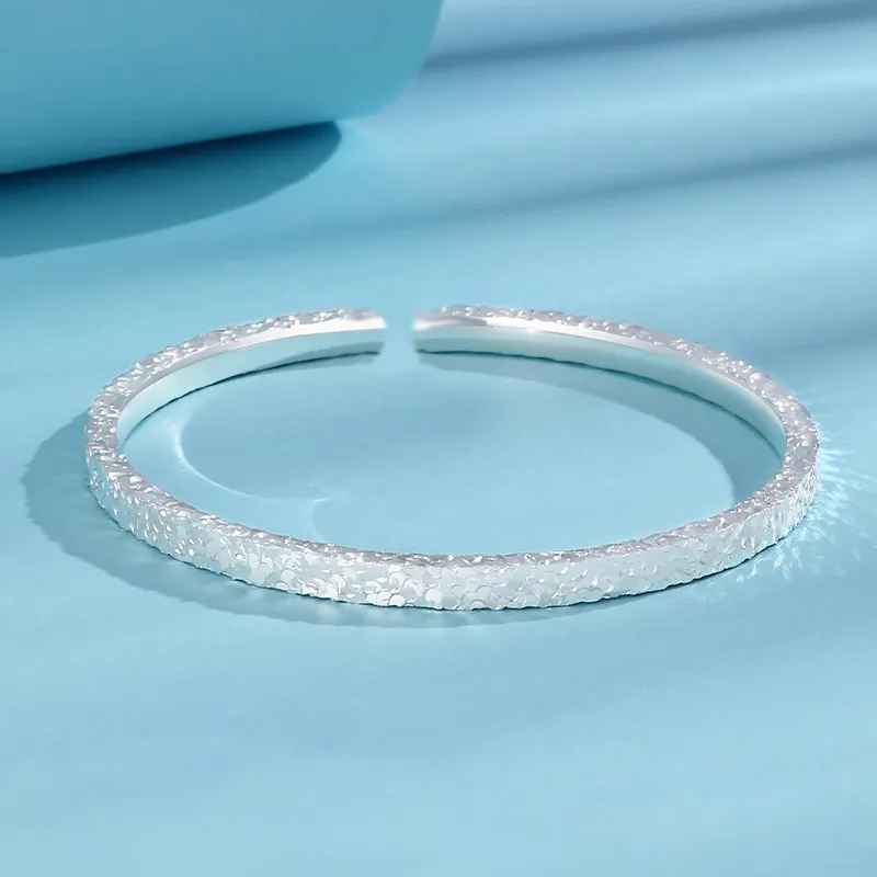 Old Fu Gold 999 Fine Silver Bangles Women's-1