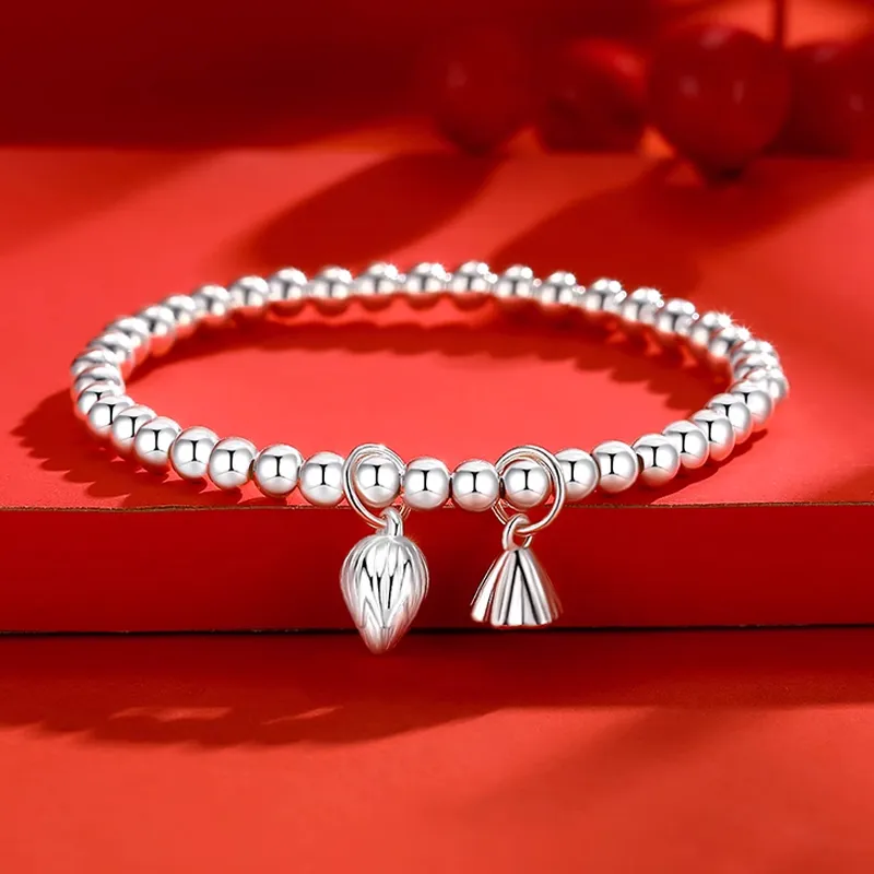 Old Fu Gold S999 Fine Silver Pure Silver Bracelets Women's-2