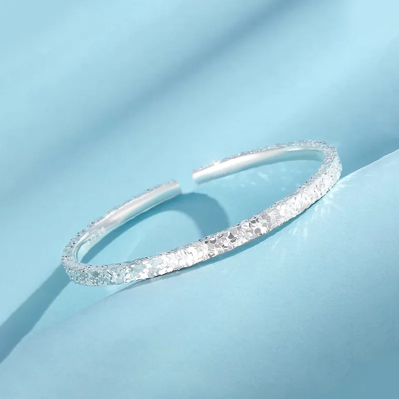 Old Fu Gold 999 Fine Silver Bangles Women's-3