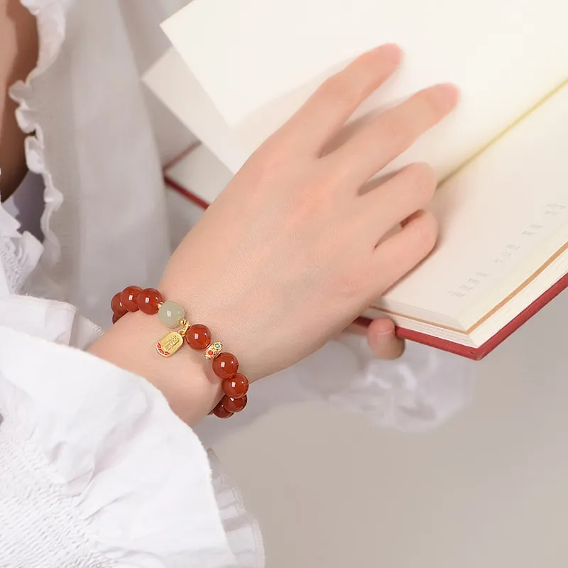 Old Fu Gold Agate Bracelets Women's-3