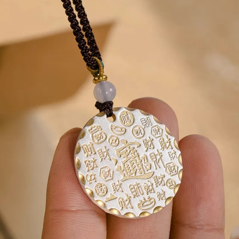 Old Fu Gold 999 Fine Silver Foot Silver Pendants Unisex-4