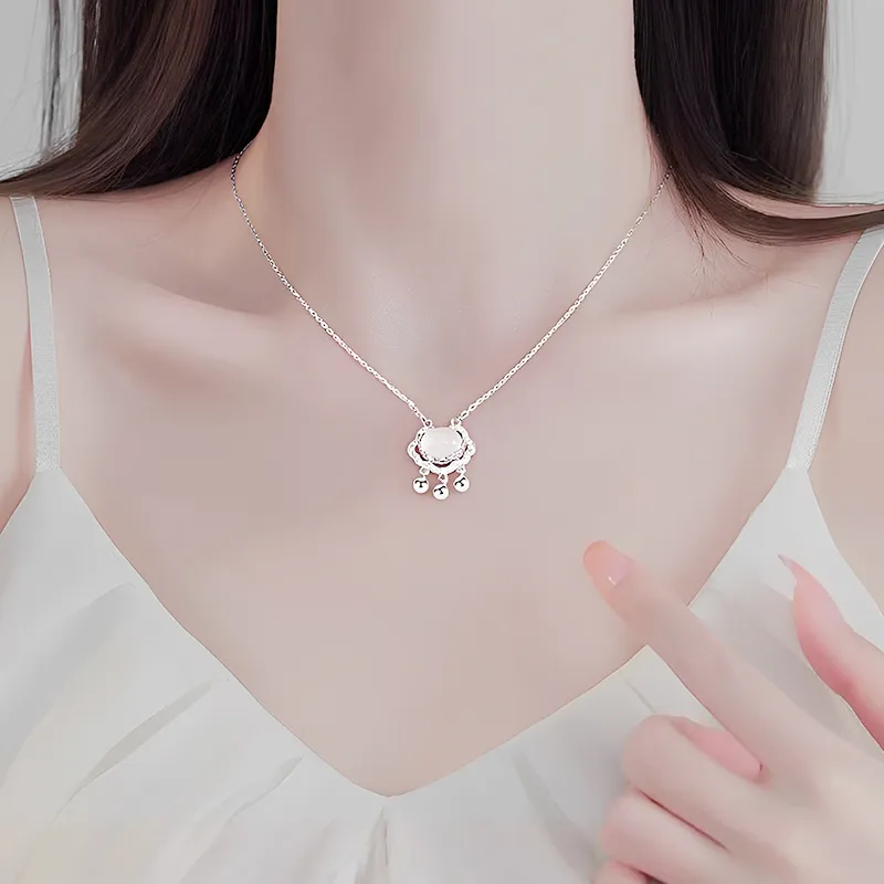 Old Fu Gold Chalcedony Jade Necklaces Unisex-4