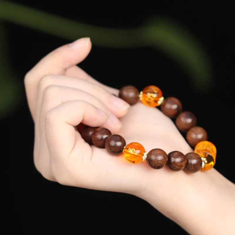 Zhiyi Golden Sandalwood Bracelets Unisex-7