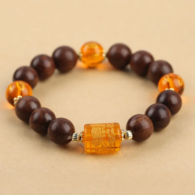 Zhiyi Golden Sandalwood Bracelets Unisex-4
