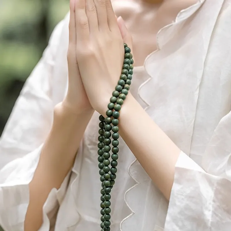 Zhiyi Green Sandalwood Bracelets Unisex-1