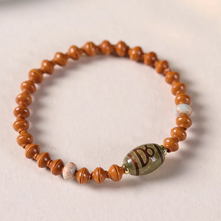 Zhiyi Olive Pit Walnut Bracelets Unisex-4