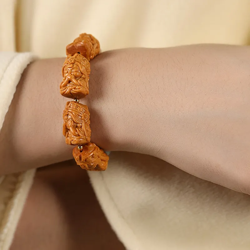 Zhiyi Barbie Sandalwood Wooden Bracelets Unisex-3