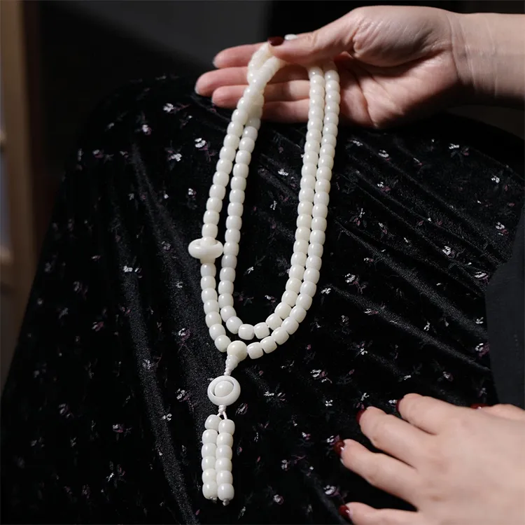 Zhiyi White Jade Bodhi Bracelets Unisex-6
