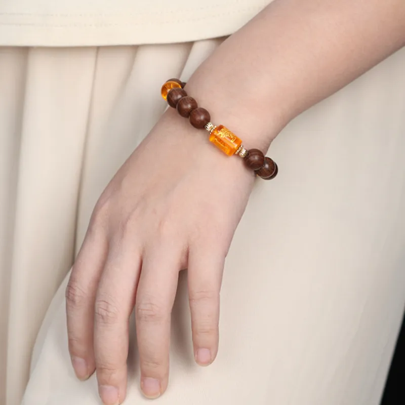 Zhiyi Golden Sandalwood Bracelets Unisex-2