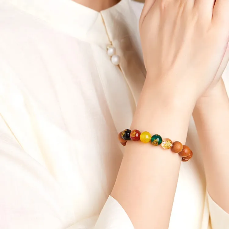 Zhiyi Peachwood Wooden Bracelets Unisex-5
