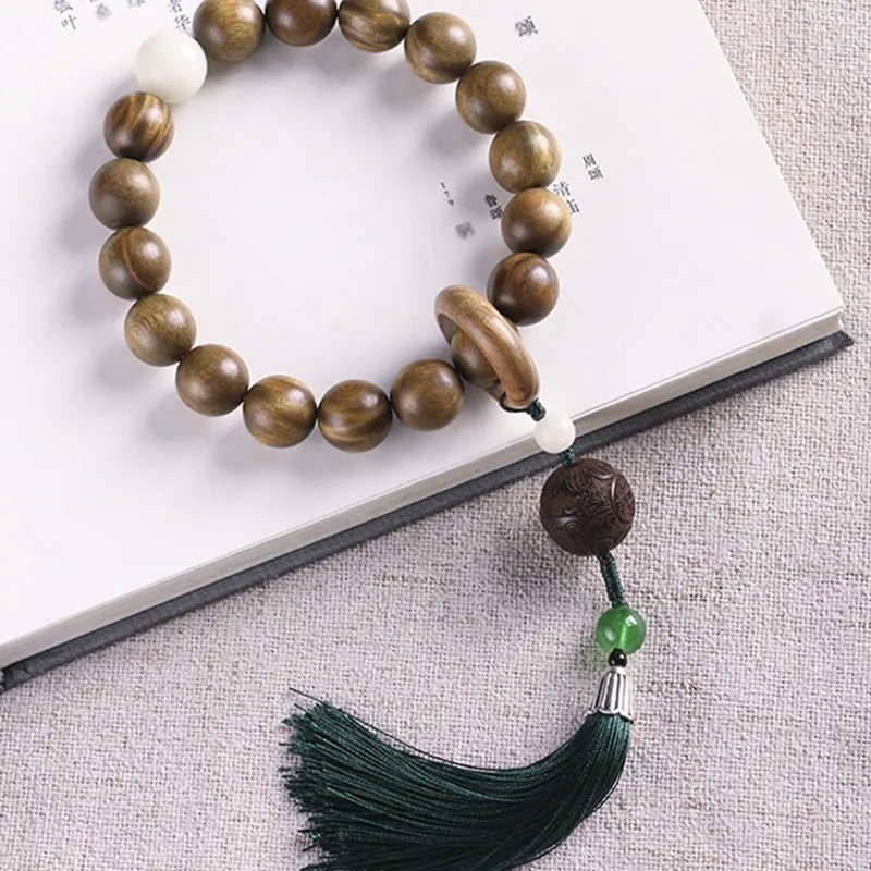 Zhiyi Green Sandalwood Bracelets Unisex-3