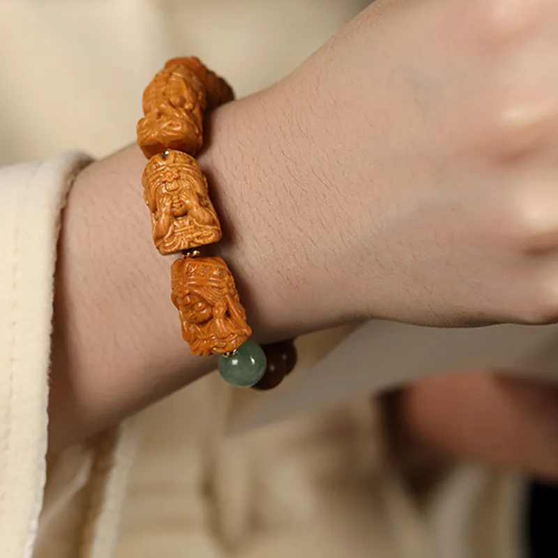 Zhiyi Barbie Sandalwood Wooden Bracelets Unisex-2