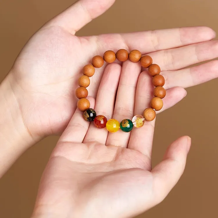 Zhiyi Peachwood Wooden Bracelets Unisex-2