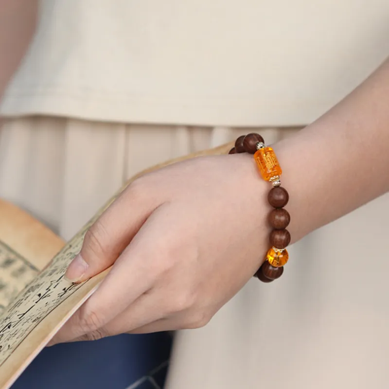 Zhiyi Golden Sandalwood Bracelets Unisex-3