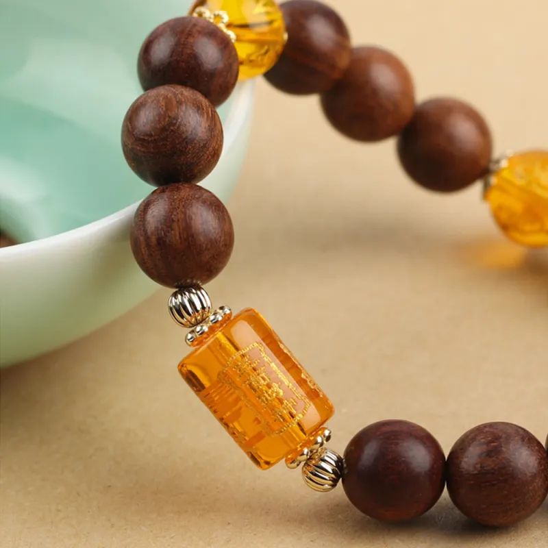 Zhiyi Golden Sandalwood Bracelets Unisex-5