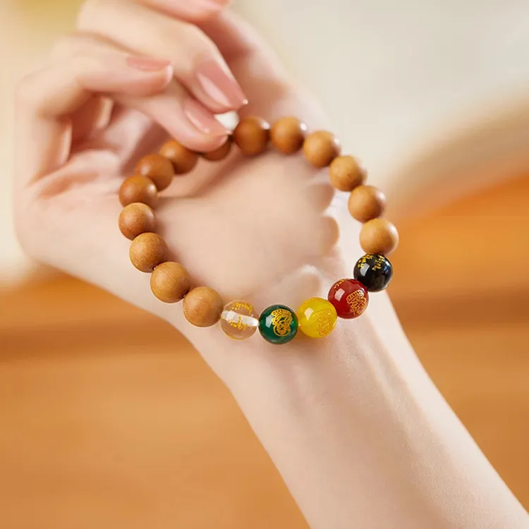 Zhiyi Peachwood Wooden Bracelets Unisex-1