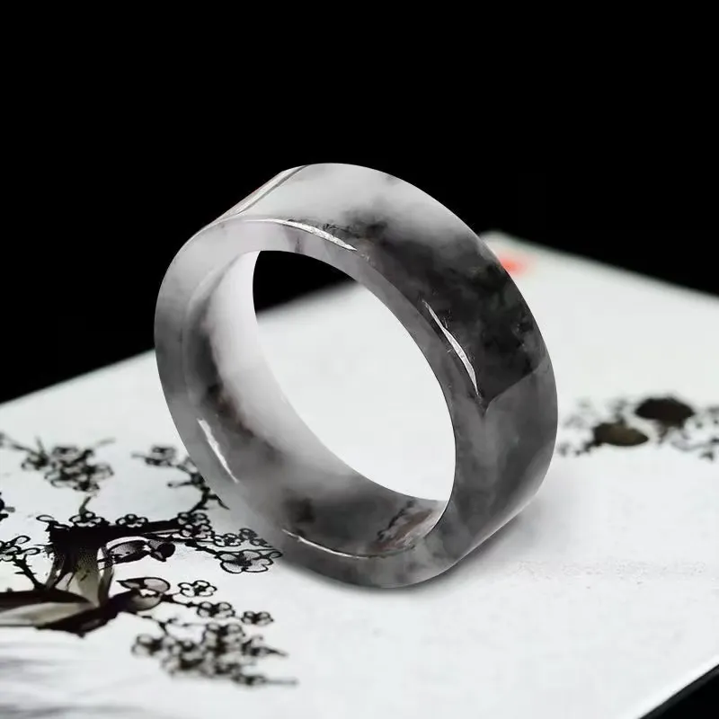 CUIYIN Glutinous Jade Jadeite Rings Unisex-3