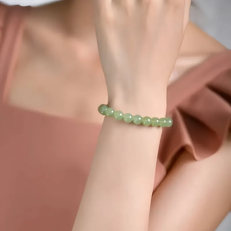 CUIYIN Hetian Jade Bracelets Women's Pale Greenish White Jade-2