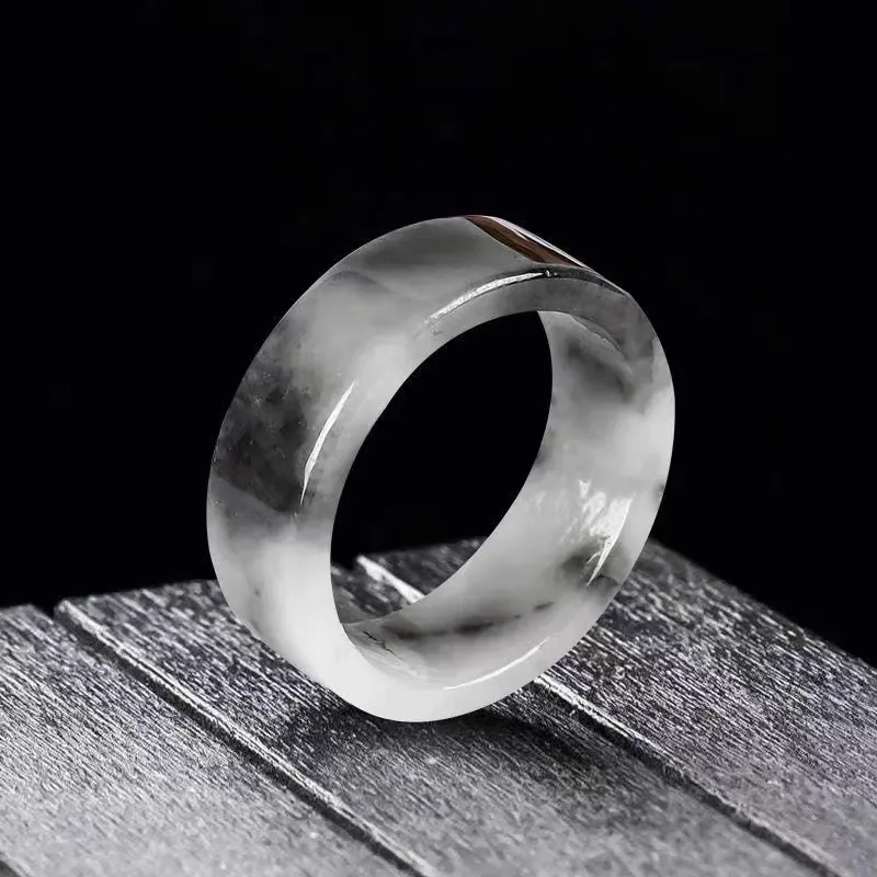 CUIYIN Glutinous Jade Jadeite Rings Unisex-1