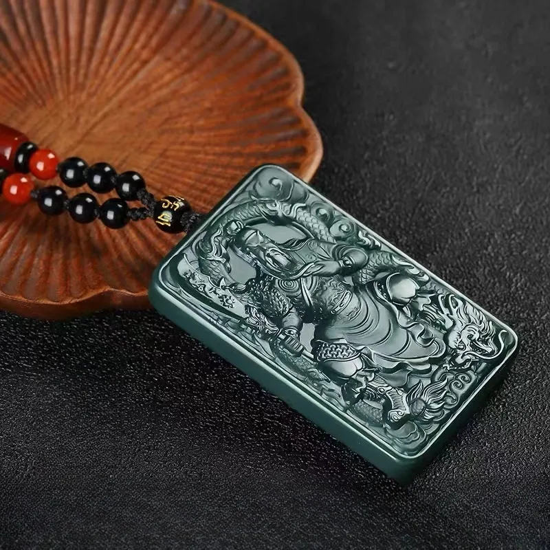 CUIYIN Hetian Jade Pendants Green Jade Unisex-2
