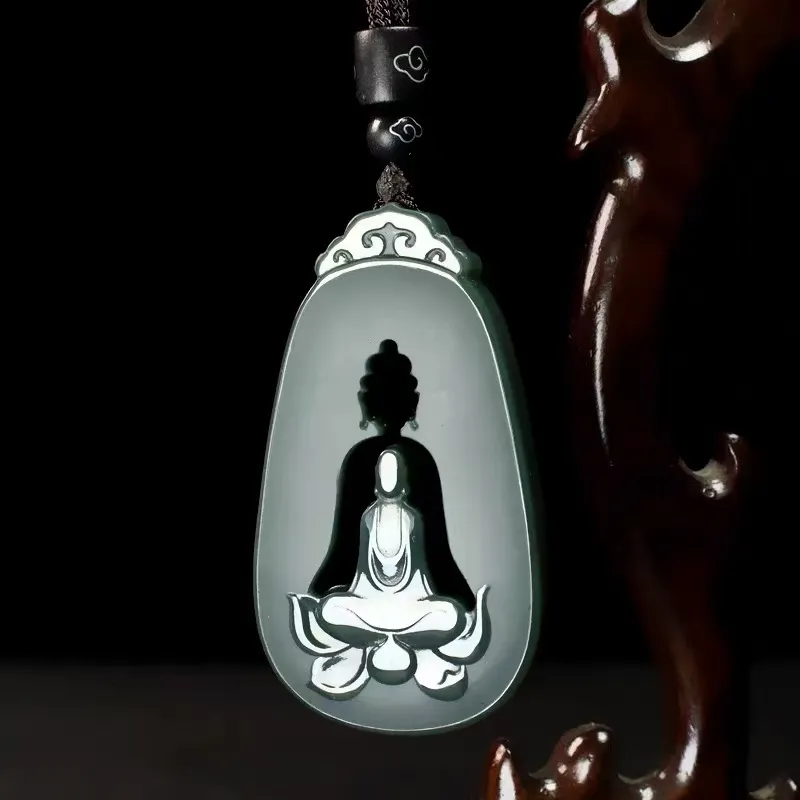 CUIYIN Hetian Jade Pendants Green Jade Unisex-2