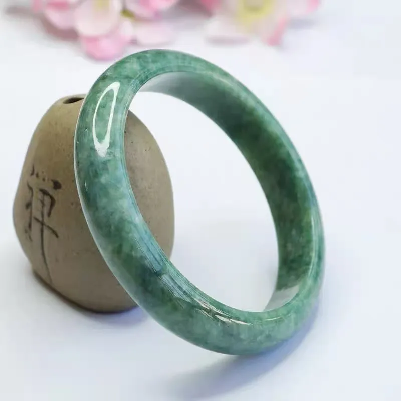 CUIYIN Bean Type Jadeite Bangles Women's-2