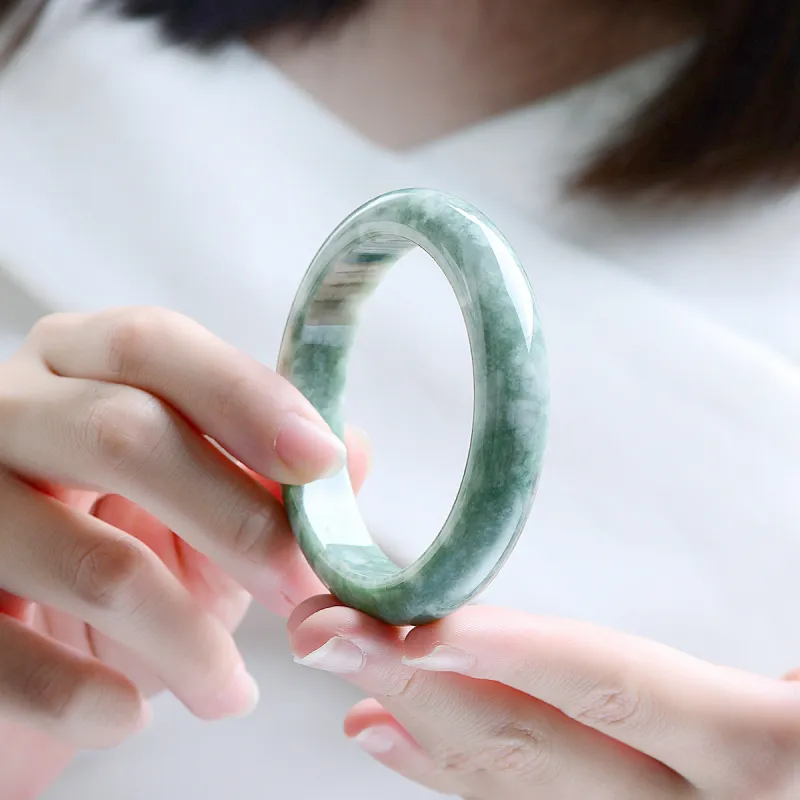 CUIYIN Bean Type Jadeite Bangles Women's-1