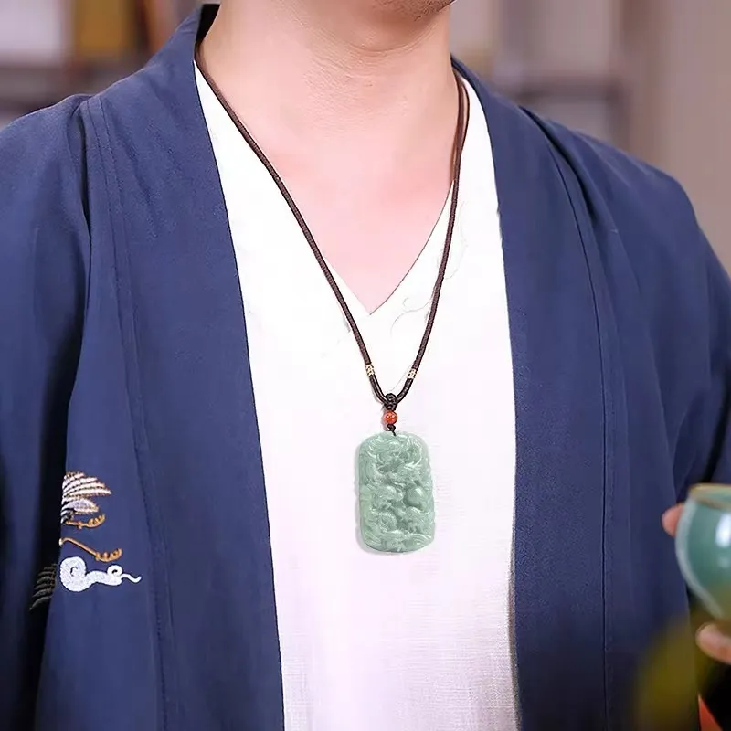 CUIYIN Bean Type Jadeite Pendants Unisex-1