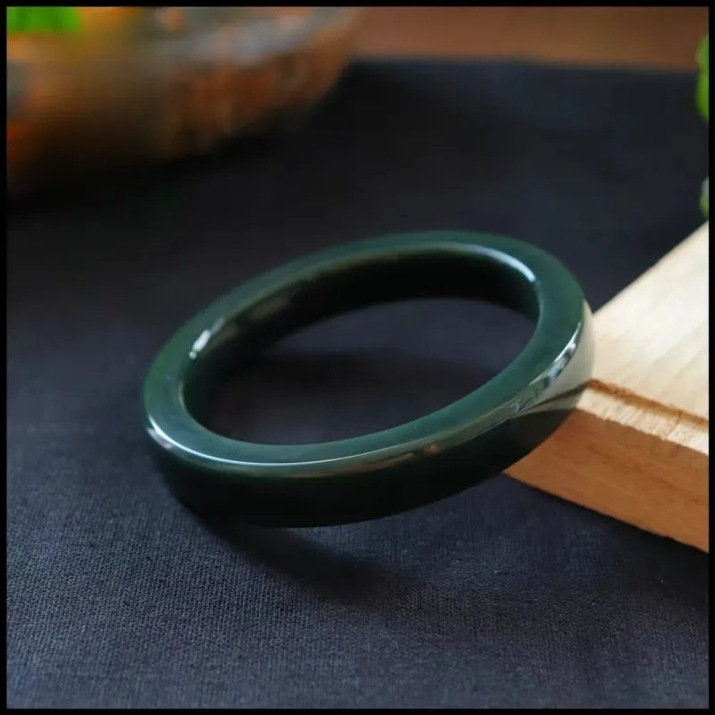 CUIYIN Hetian Jade Bangles Green Jade Women's-2