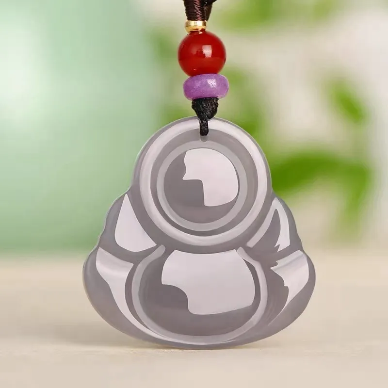 CUIYIN Hetian Jade Pendants Smoky Purple Unisex-3