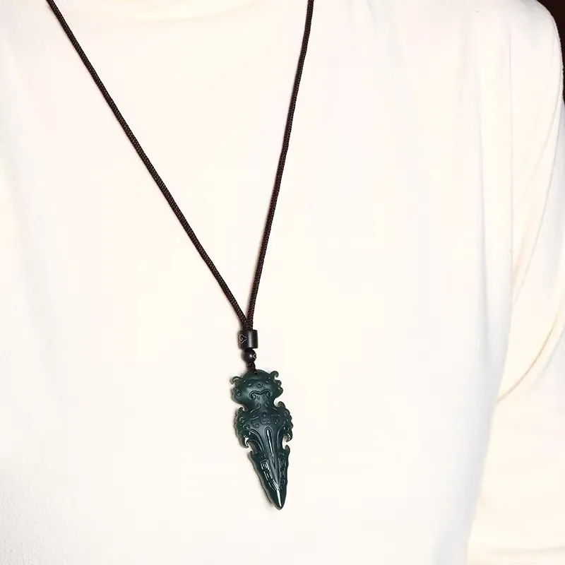 CUIYIN Pendants Green Jade Unisex-1