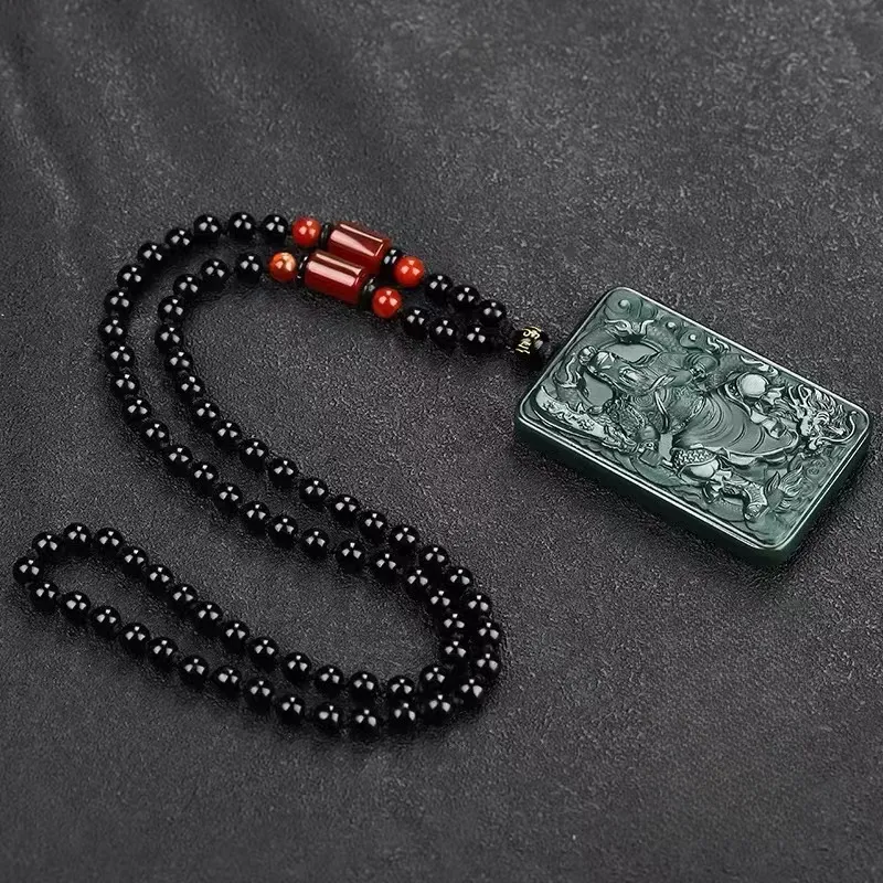 CUIYIN Hetian Jade Pendants Green Jade Unisex-1