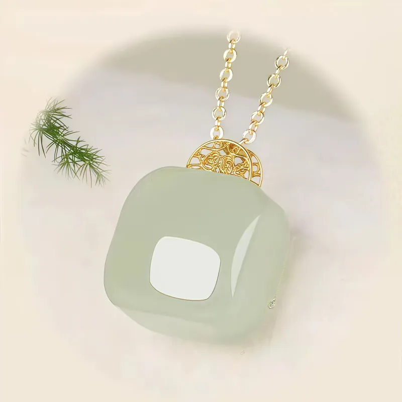 CUIYIN Hetian Jade Pendants Pale Greenish White Jade Unisex-1
