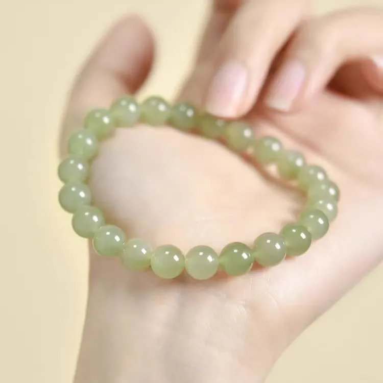 CUIYIN Hetian Jade Bracelets Women's Pale Greenish White Jade-1