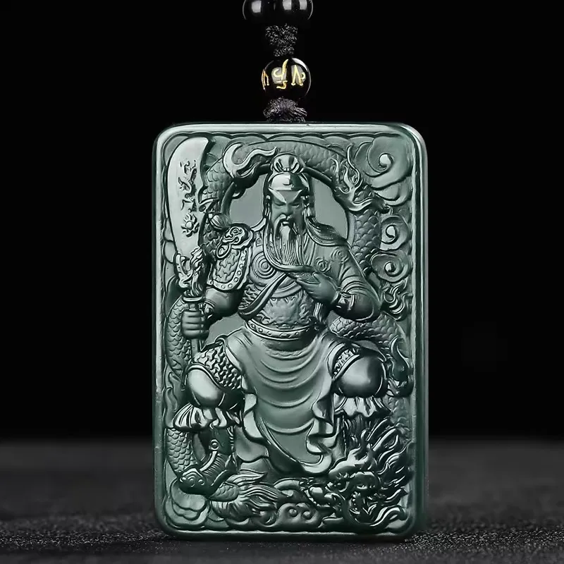 CUIYIN Hetian Jade Pendants Green Jade Unisex-4