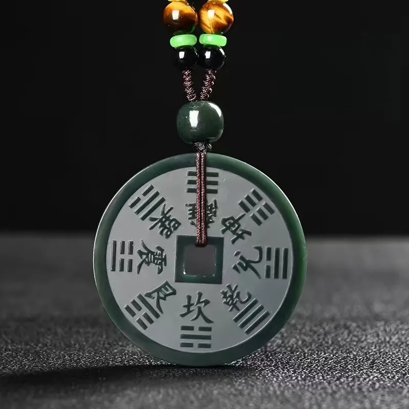 CUIYIN Hetian Jade Pendants Green Jade Unisex-1