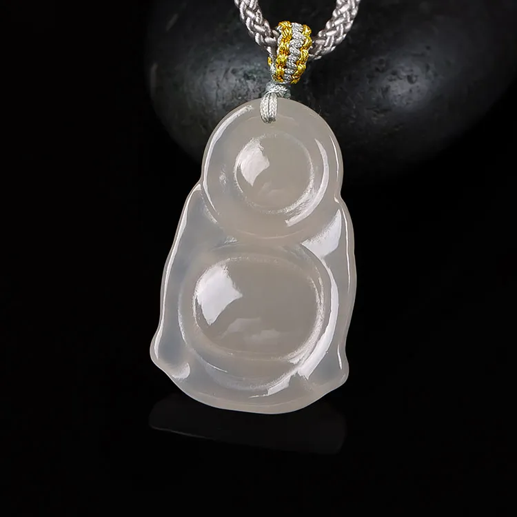 Execute The Blessing Hetian Jade Pendants Dusty Pink Unisex-3