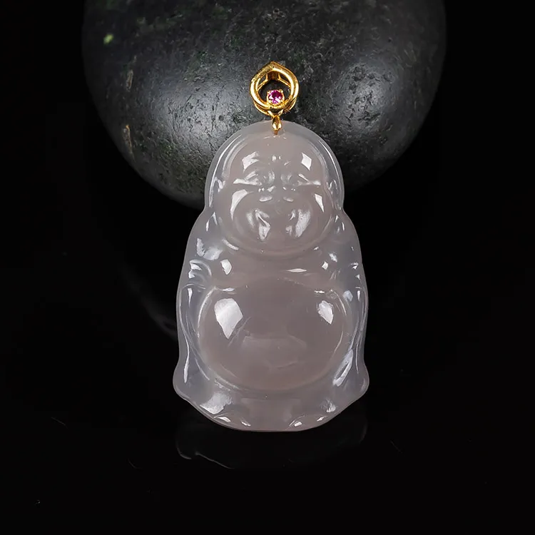 Execute The Blessing Hetian Jade Pendants Smoky Purple Unisex-1