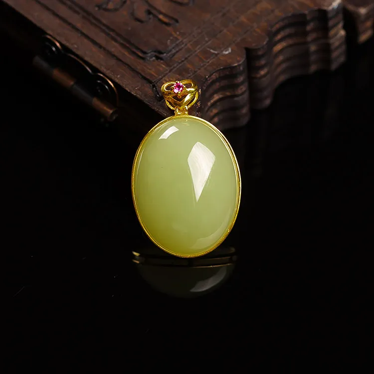 Execute The Blessing Hetian Jade Pendants Yellow Jade Unisex-2