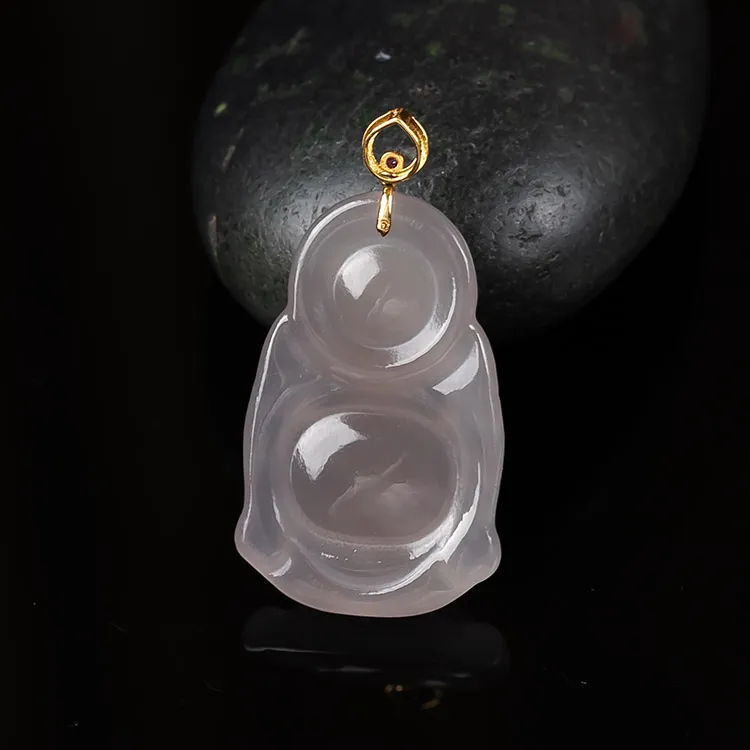 Execute The Blessing Hetian Jade Pendants Smoky Purple Unisex-3