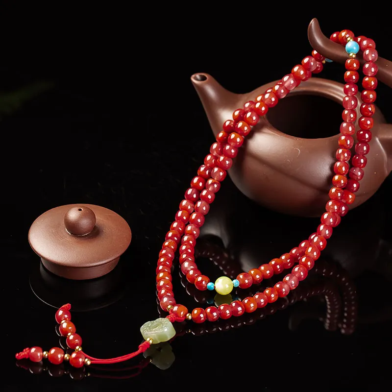 Execute The Blessing Southern Red Agate Necklaces Unisex-1