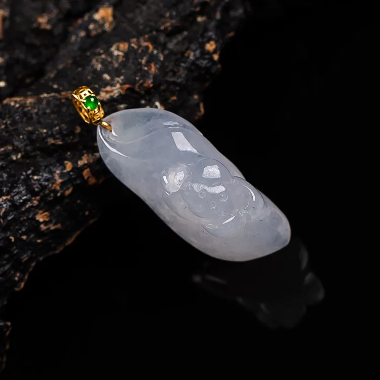 Execute The Blessing Ice Type Jadeite Pendants Unisex-2