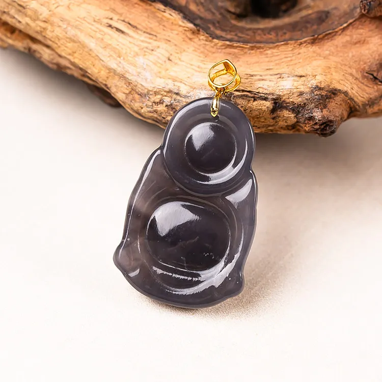 Execute The Blessing Hetian Jade Pendants Smoky Purple Unisex-3
