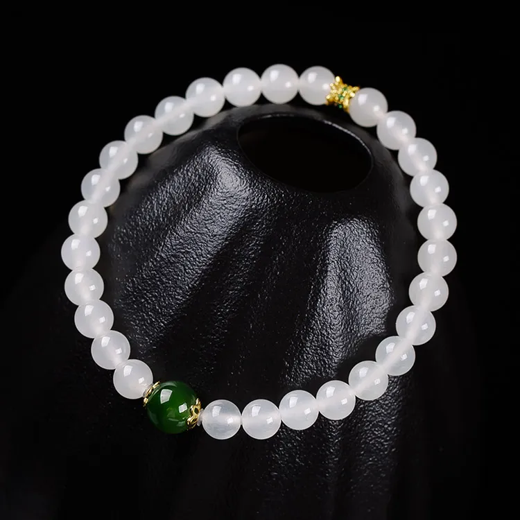 Execute The Blessing Hetian Jade Bracelets White Jade Unisex-1