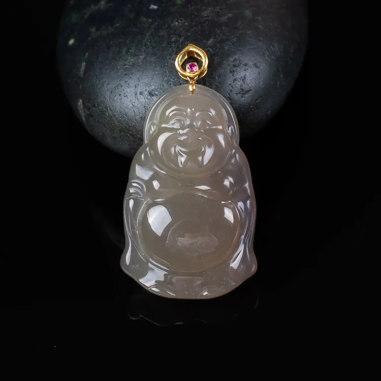 Execute The Blessing Hetian Jade Pendants Smoky Purple Unisex-1