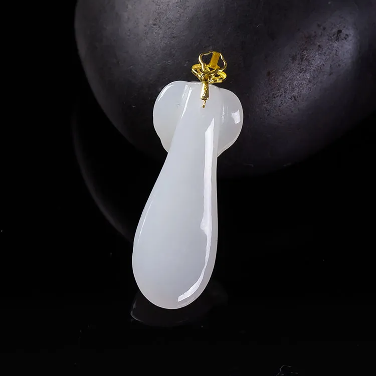 Execute The Blessing Hetian Jade Pendants White Jade Unisex-3