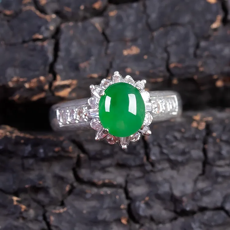 Execute The Blessing Ice Type Jadeite Rings Unisex-3